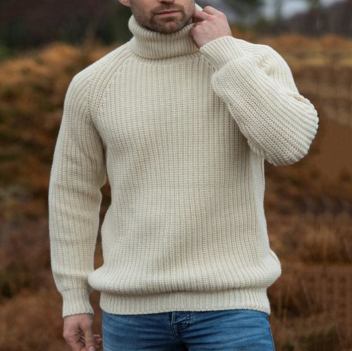 Men's High Collar Sweater - Side View
