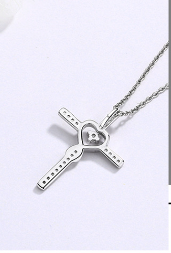 Silver Infinity Cross Necklace 5