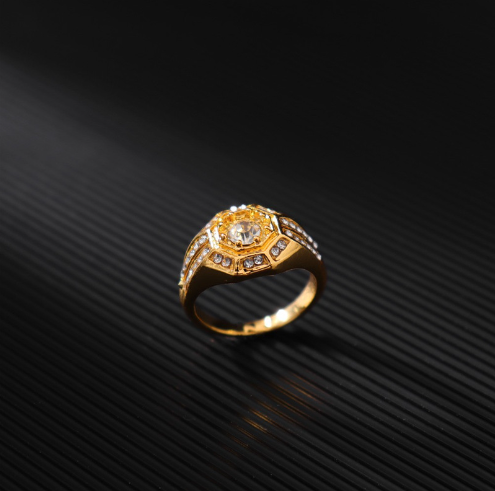 Gold Octagonal Ring Image 4