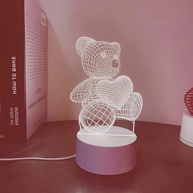 3D Small Night Light Cartoon LED Bedside Lamp