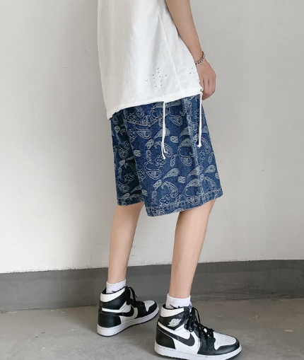 Large Size Denim Shorts Men's Loose Summer Thin Style Image 3