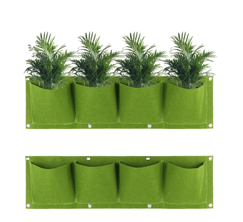 Vertical Wall-Mounted Felt Plant Bag 2
