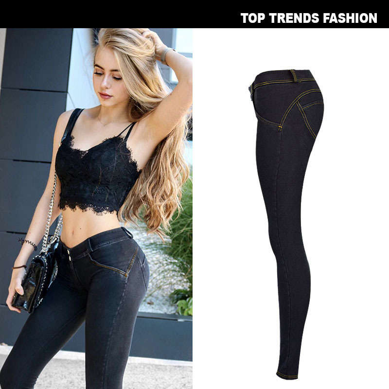 Ultra Stretch Low-Waist Denim Pants Image 3