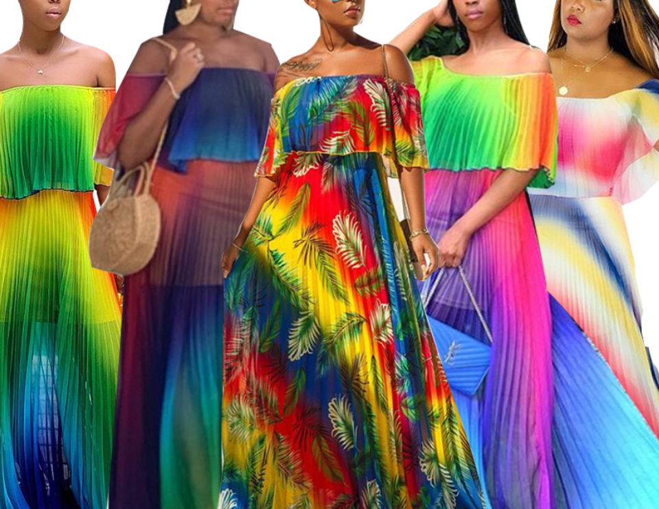 Gradient Pleated Dress Image 2