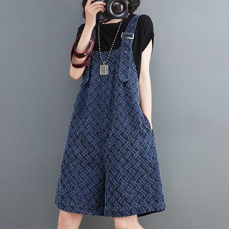 Casual Color Strap Denim Shorts - Image 2