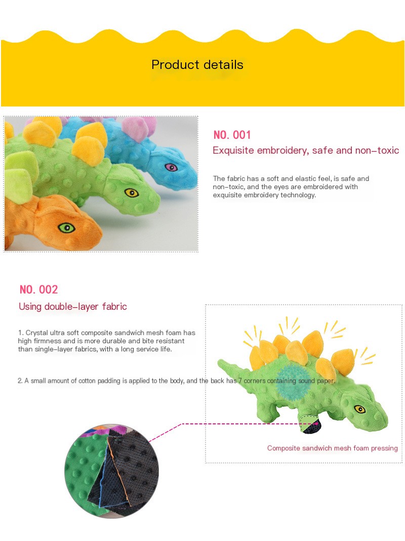 Pet Plush Toy Dinosaur Image 7