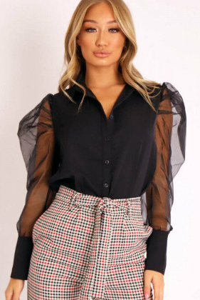 Bubble Sleeve Long Sleeve Shirt Image 2
