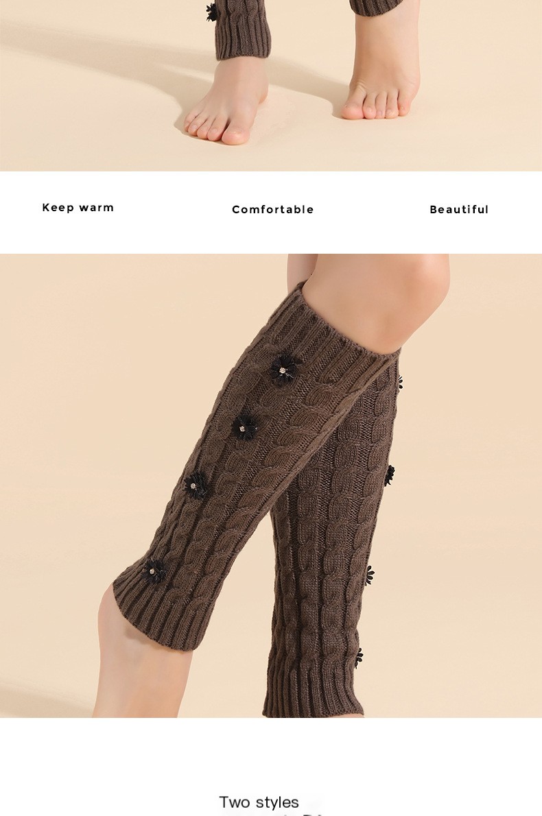 Sweet Knitted Christmas Flower Socks 4