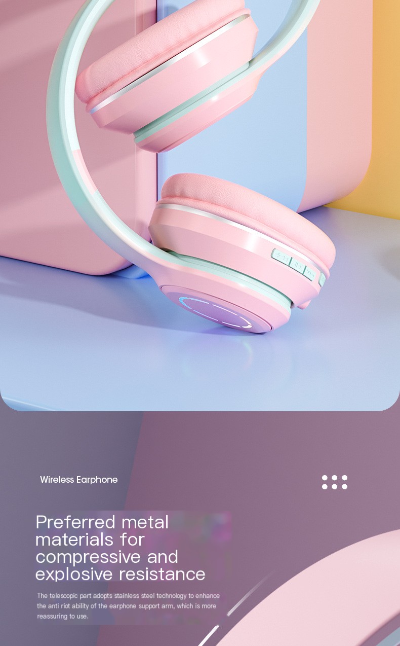 Gradient Color Bluetooth Headphones