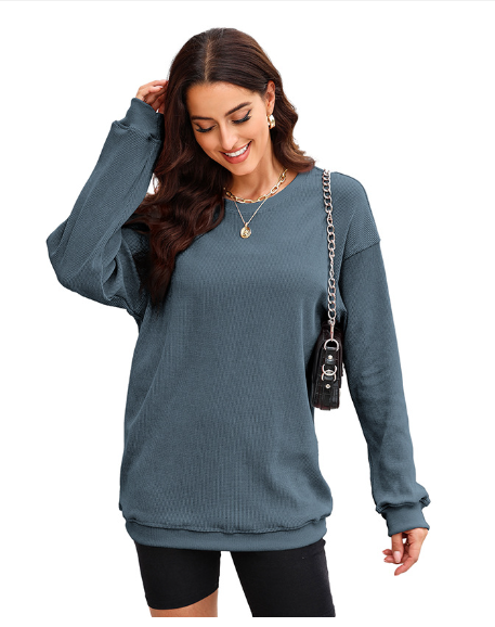 Casual Style Solid Color Pullover