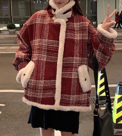 Plaid Wool Blend Coat Image 2