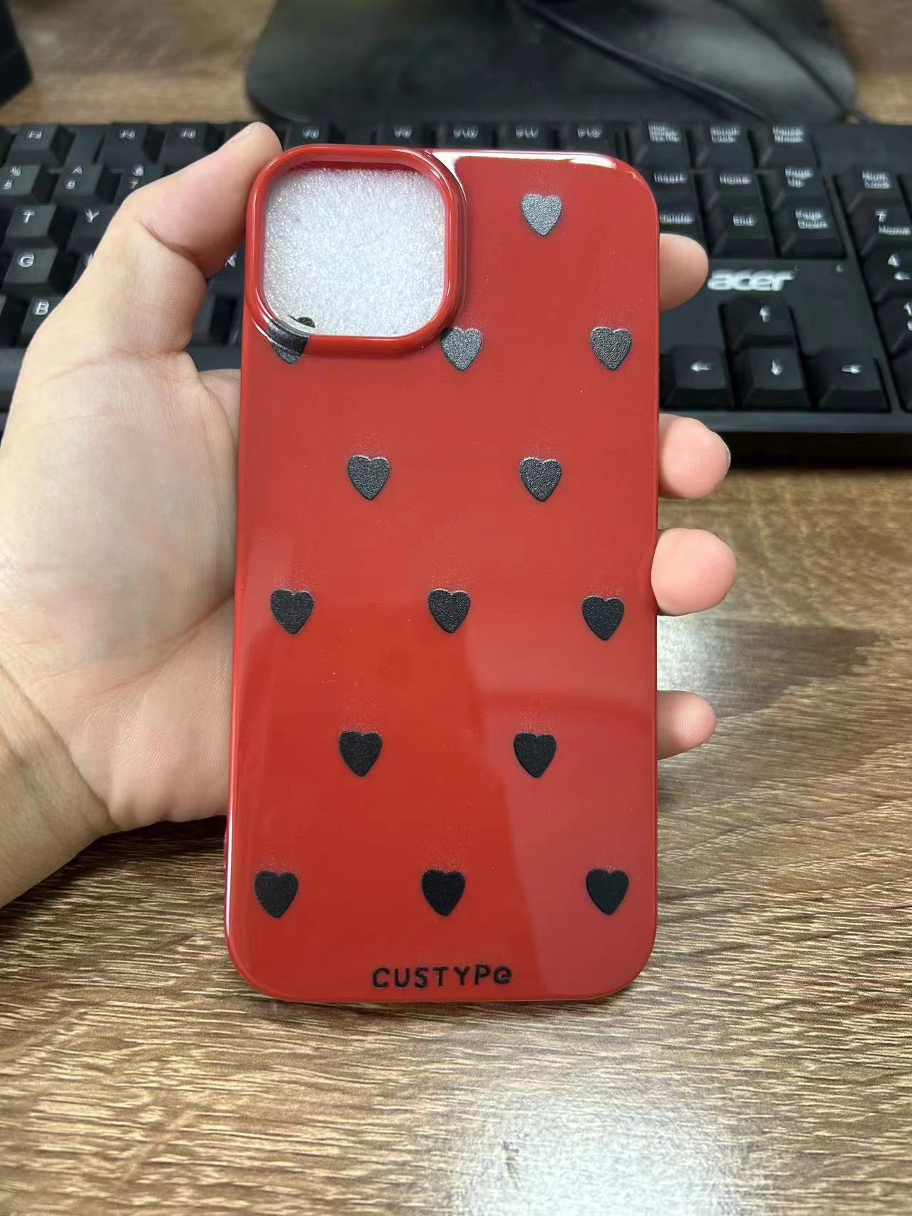 Black Love Heart Phone Case