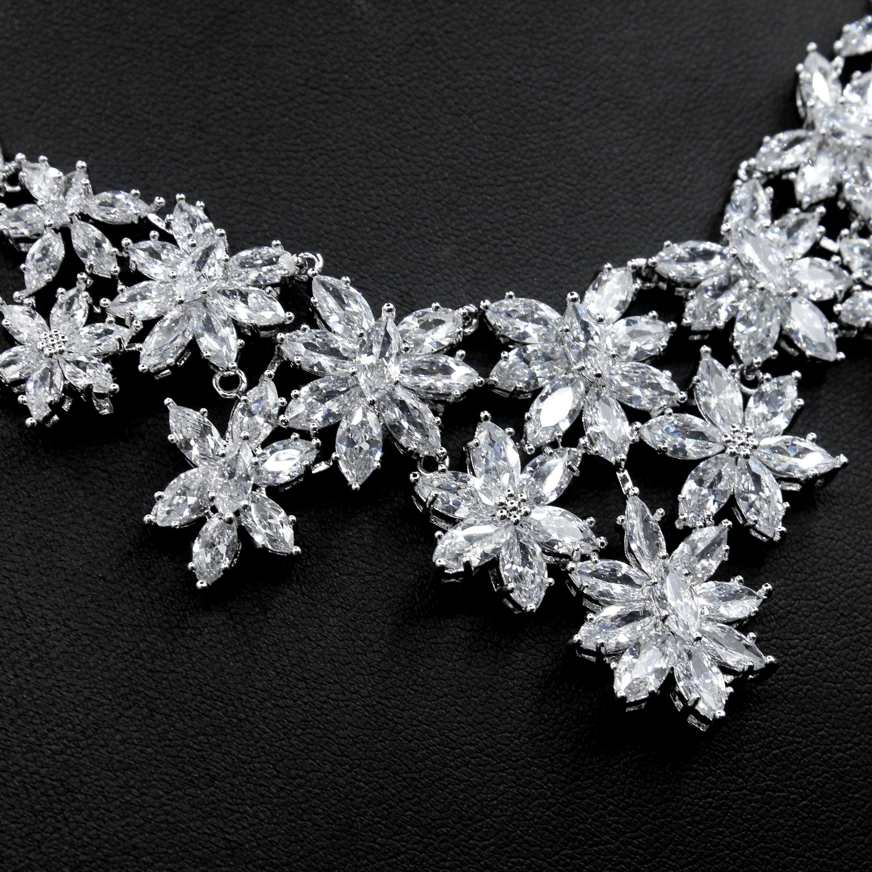 Floral Design Necklace and Earrings