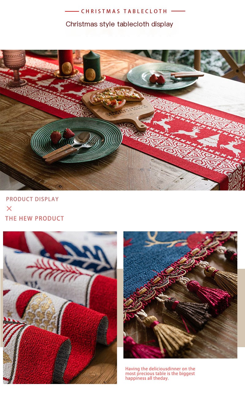 Red Christmas Table Runner Image 4