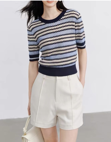 Knit Short Sleeve Top Image 1