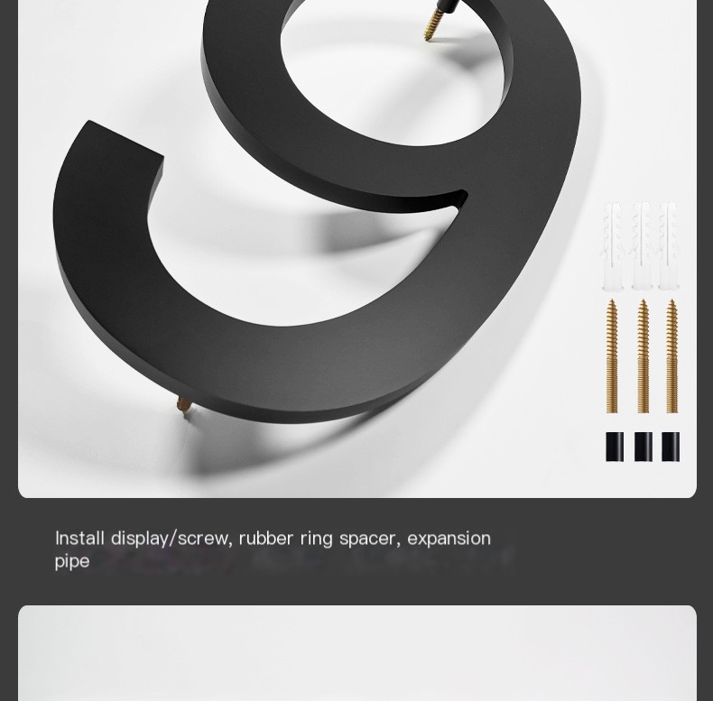 Cross-border foreign trade 8 inch acrylic semi-perforated large floating number modern residential street floor number