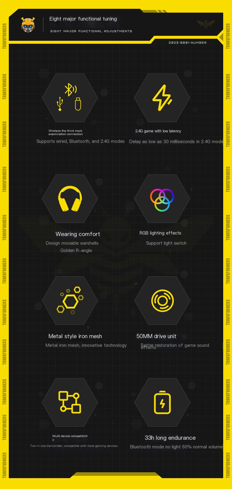 Transformers Bumblebee G01 Bluetooth Headphones