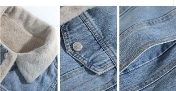 Image 2 de Veste en Jean Doublée Polaire pour Femme