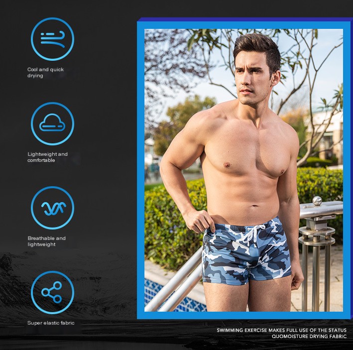 Men's Anti Embarrassing Loose Boxer Elastic Swimming Trunks Image 6