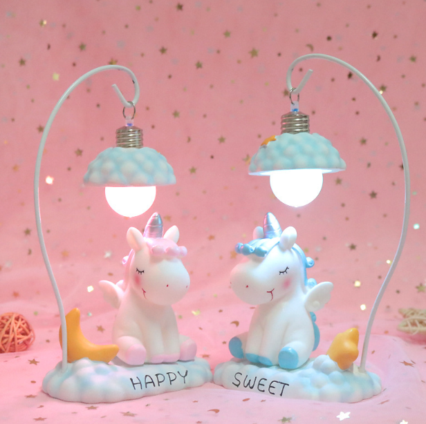 Resin Unicorn Lamp Blue