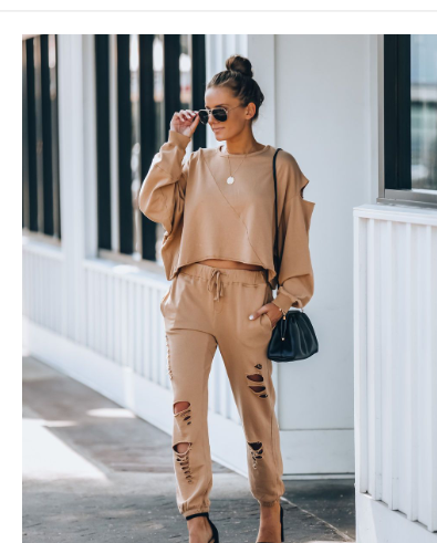 Casual Long Sleeve Sweatshirt Suit