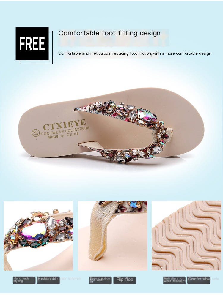 Herringbone Rhinestone Slippers 7