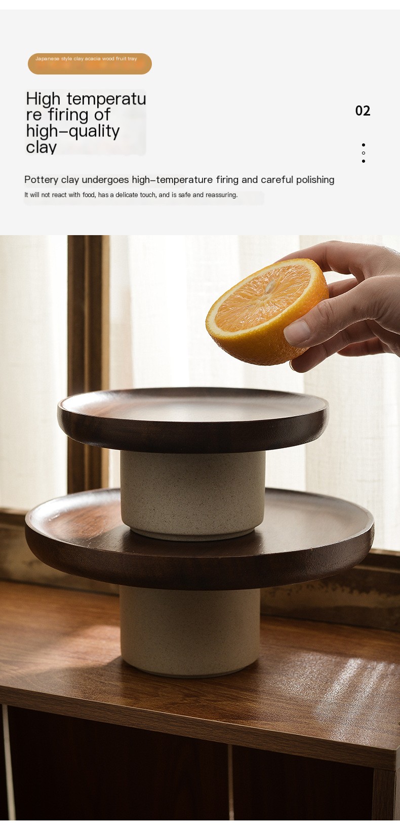Retro Japanese Acacia Cake Display Tray 4