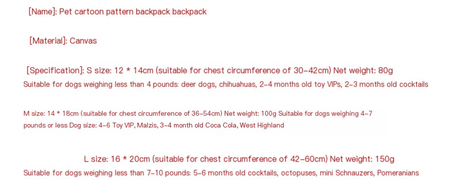 Pet Dog Backpack 1