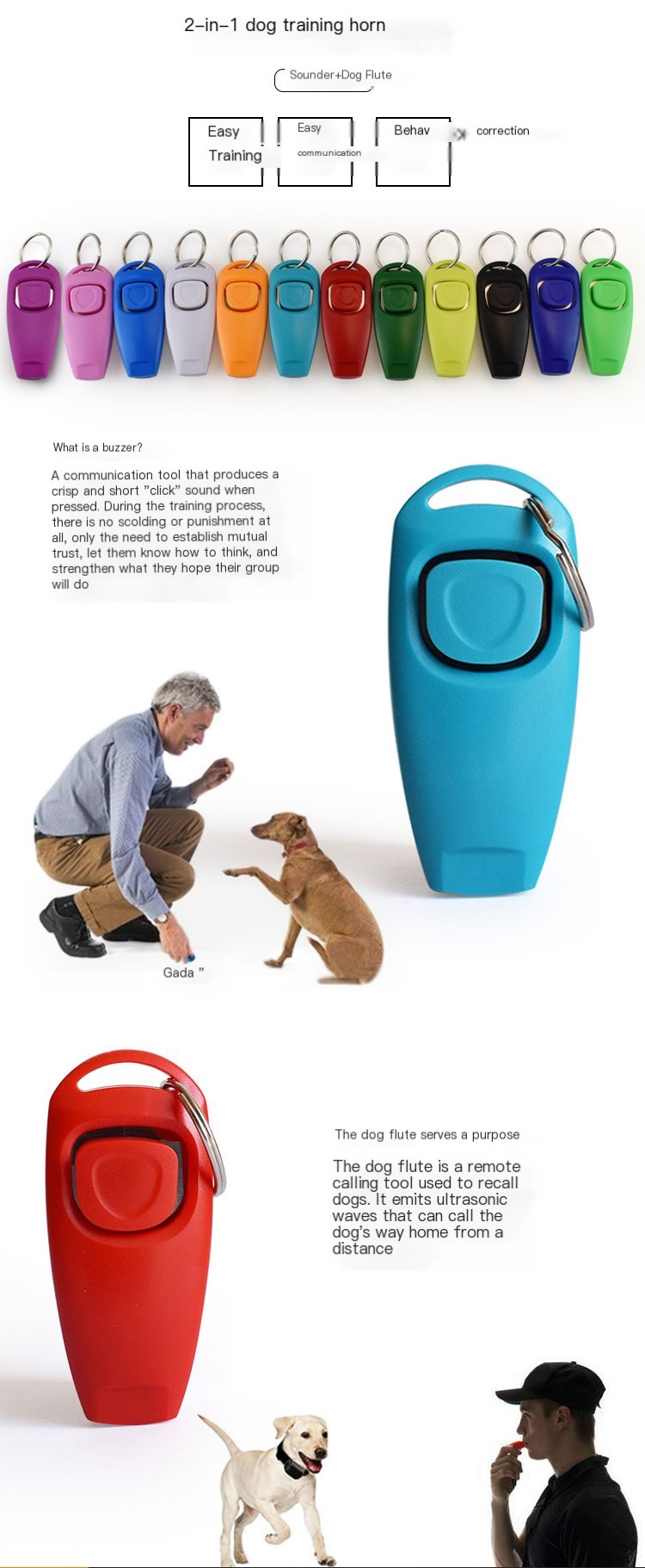 2-in-1 Pet Training Whistle Image 1