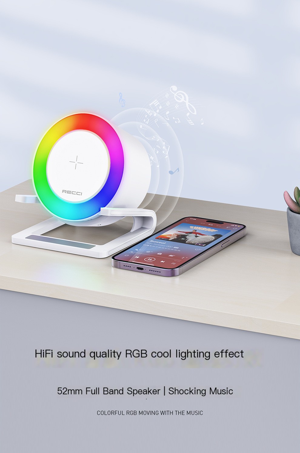 RGB Wireless Charging Bluetooth Speaker 4