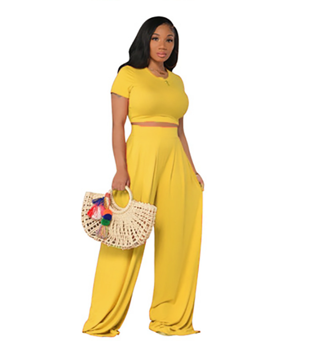 Casual Crop Top - Wide Leg Two-Piece Set Image 11