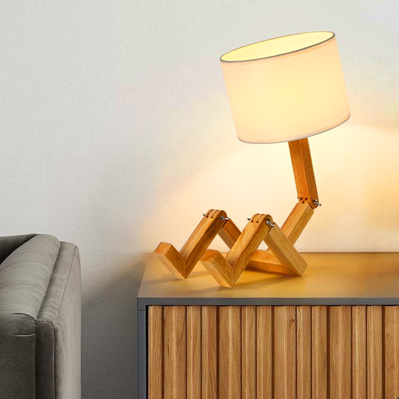 Wooden bedside lamp image 3