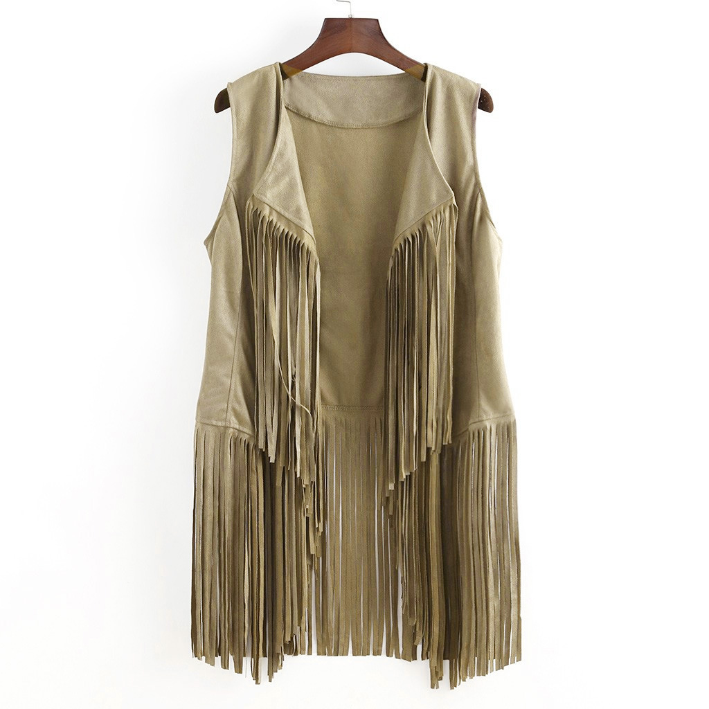 Women's Imitation Suede National Sleeveless Jacket - Fashionable Look