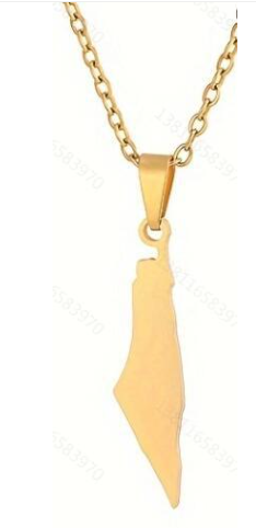 Israel Palestine Map Pendant Necklace