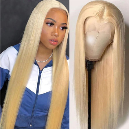 Mid-Section Blond Long Straight Hair Wig