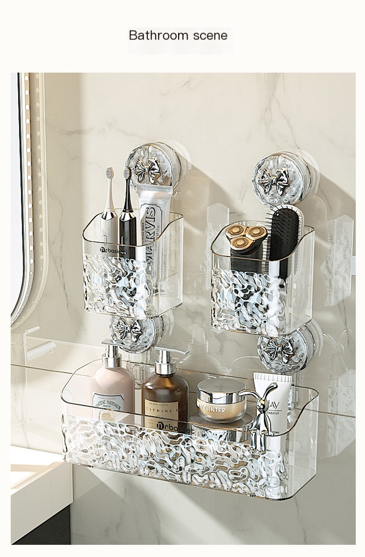 Glacier Pattern Suction Cup Hanging Basket
