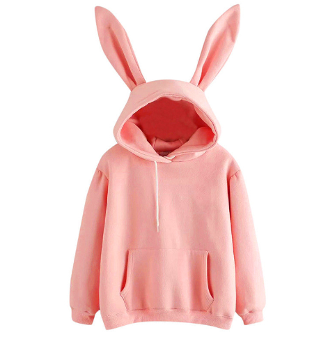 Cozy Oversized Rabbit Fleece Hoodie in Red