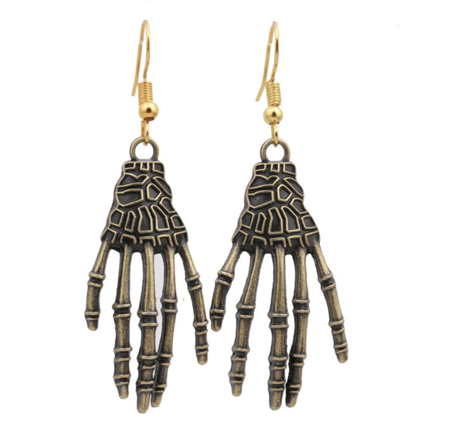 Skull and Spider Earrings - Silver