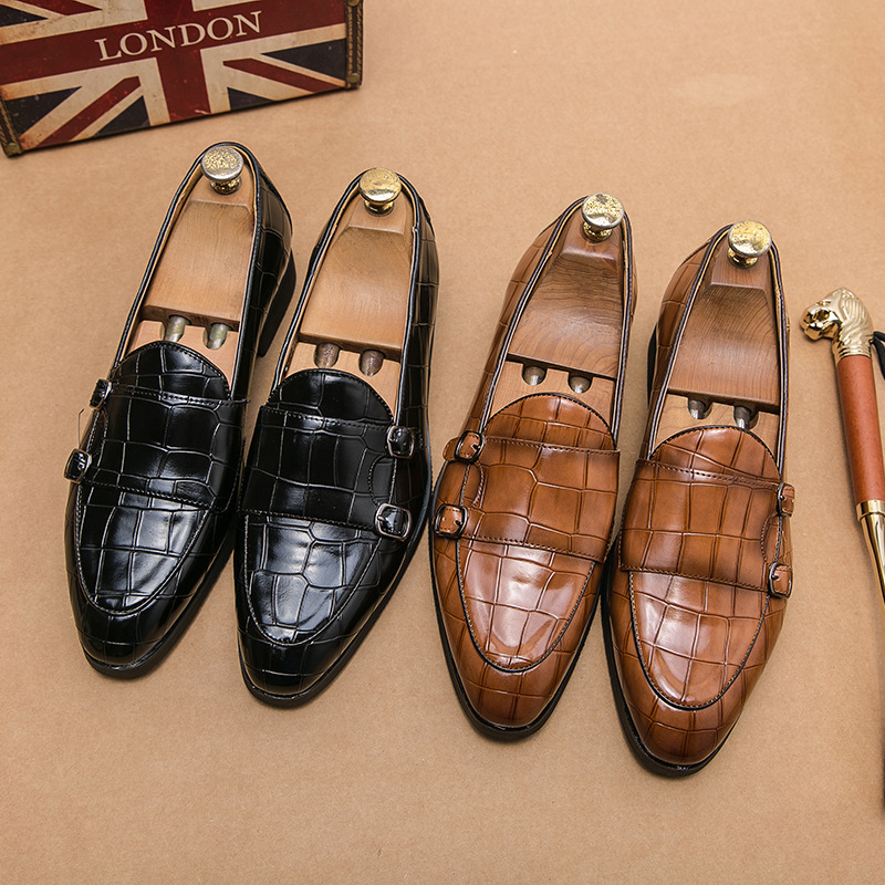 Men's Casual Leather Slip-On Shoes - Black