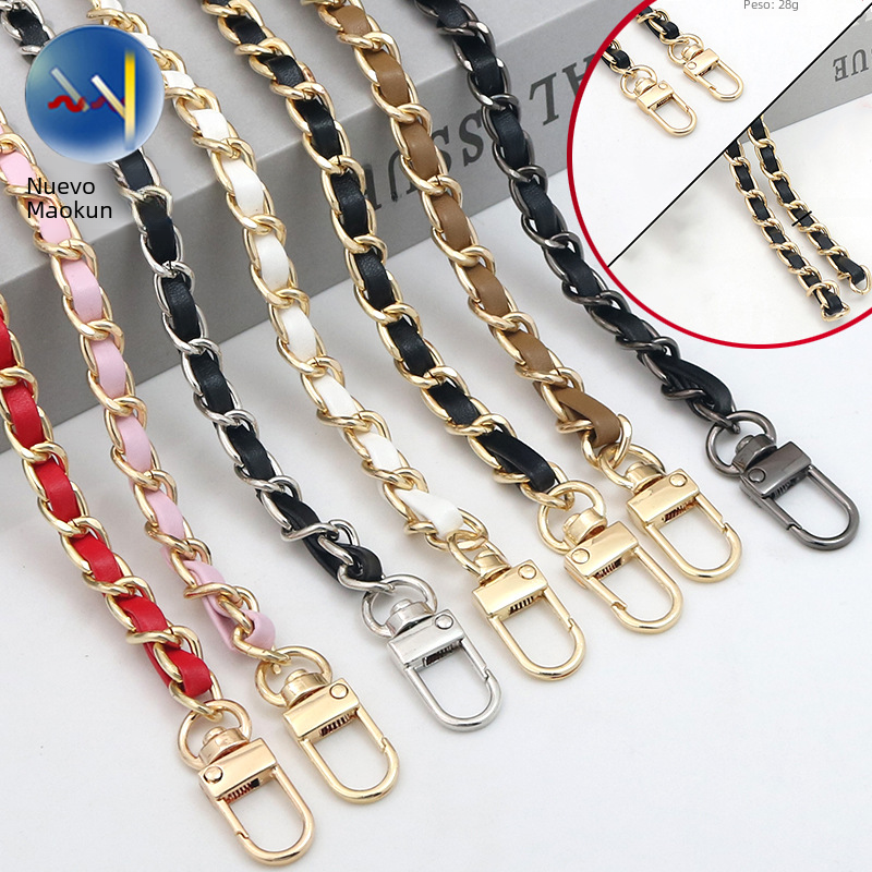 in stock Wearing Leather Bag with Accessories in stock Bag Chain Crossbody Bag Chain Backpack Shoulder Strap Metal Bag Shoulder Strap Customization image