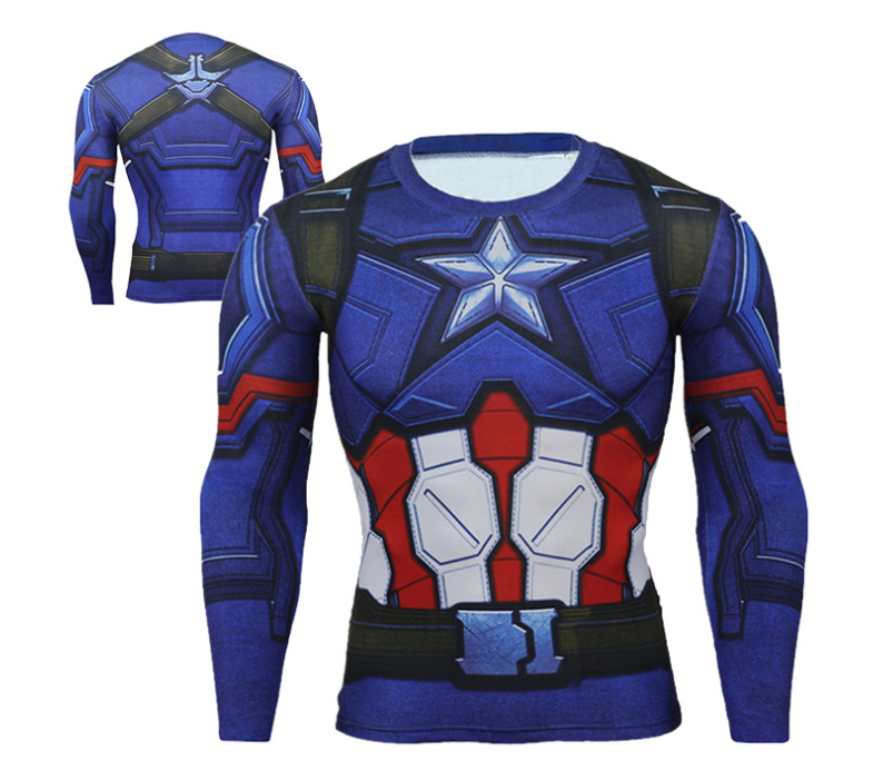 Long Sleeve Captain America Cosplay