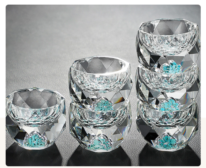 Diamond Cut Crystal Shot Glass Blue