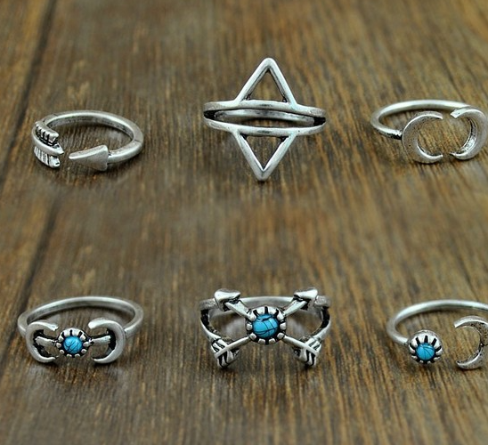 Little Snake Elephant Eight-Piece Ring Set