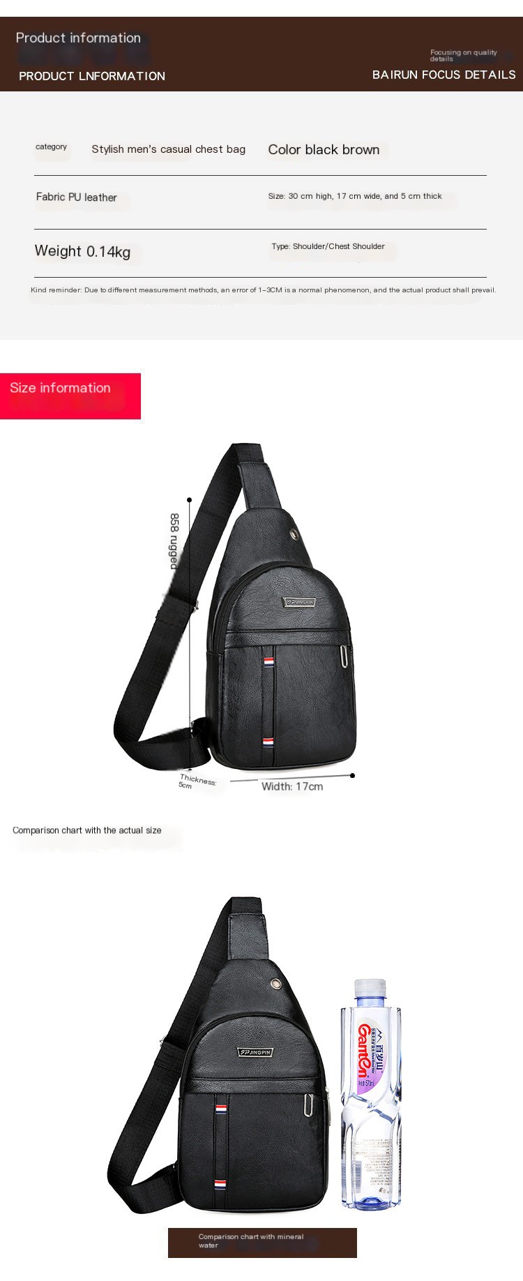 Men's PU Chest Bag - Image 3
