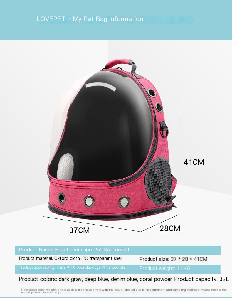 Transparent Space Capsule Pet Bag