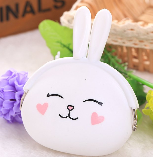 Cartoon Silicone Coin Purse - Light Gray