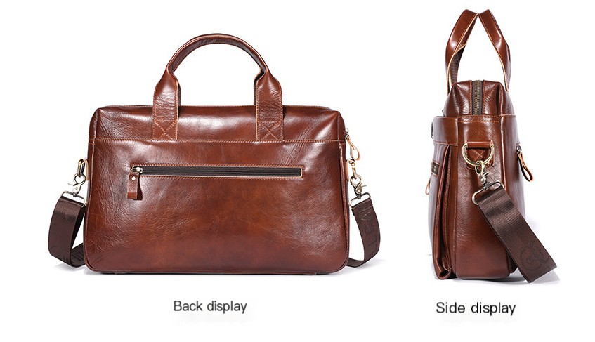 Retro Crazy Horse Leather Bag - Image 2