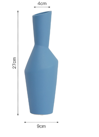 Oblique Mouth Vase Blue