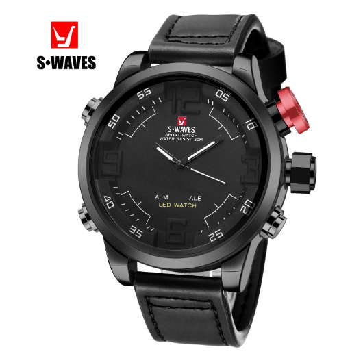 WAVES Men's Watch - Black Red