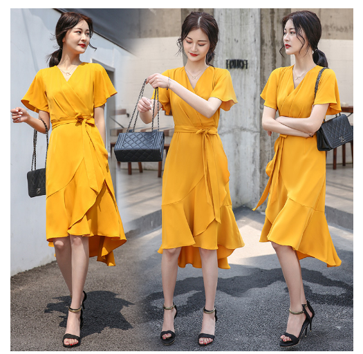 Chiffon Dress Yellow